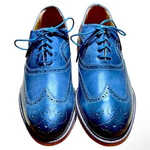 J.Shoes $198 Mens Spencer Indigo Wingtip Oxford Dress Shoes